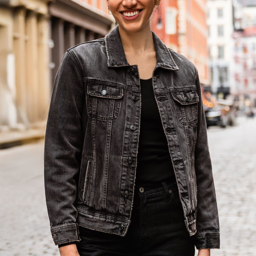 Denim Trucker Jacket | Faded Black