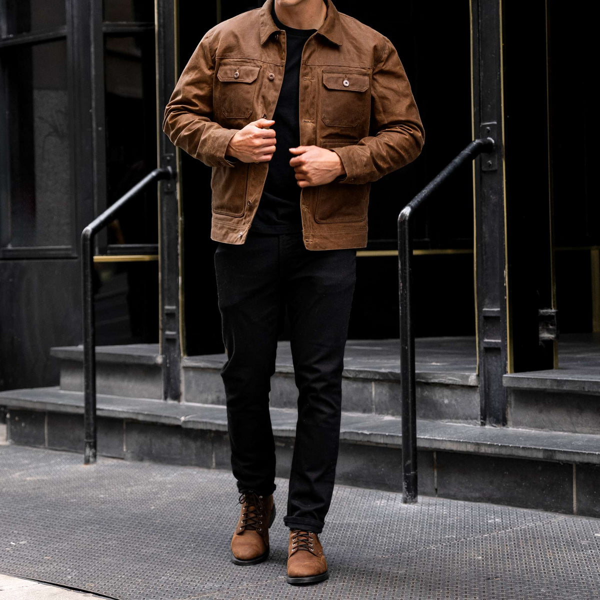 Waxed Trucker Jacket | Coyote