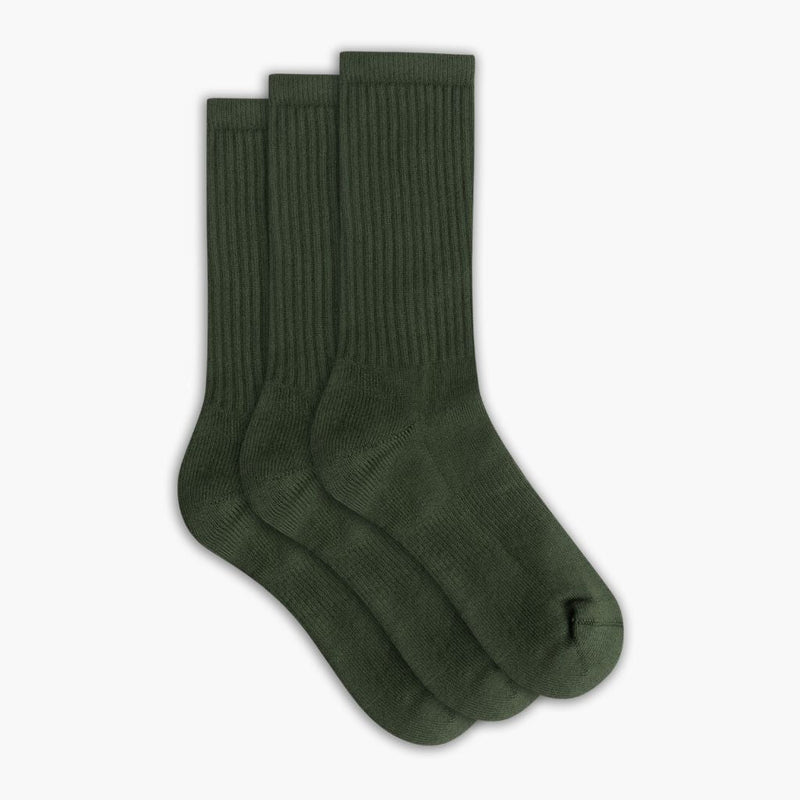 Women's Cotton Crew Sock | Hunter Green 3-Pack