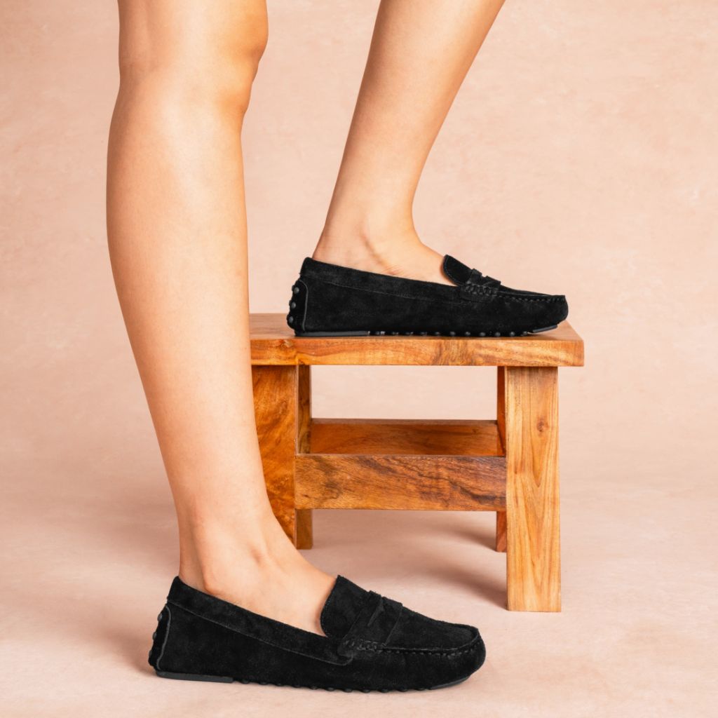 Driving Loafer | Black Suede