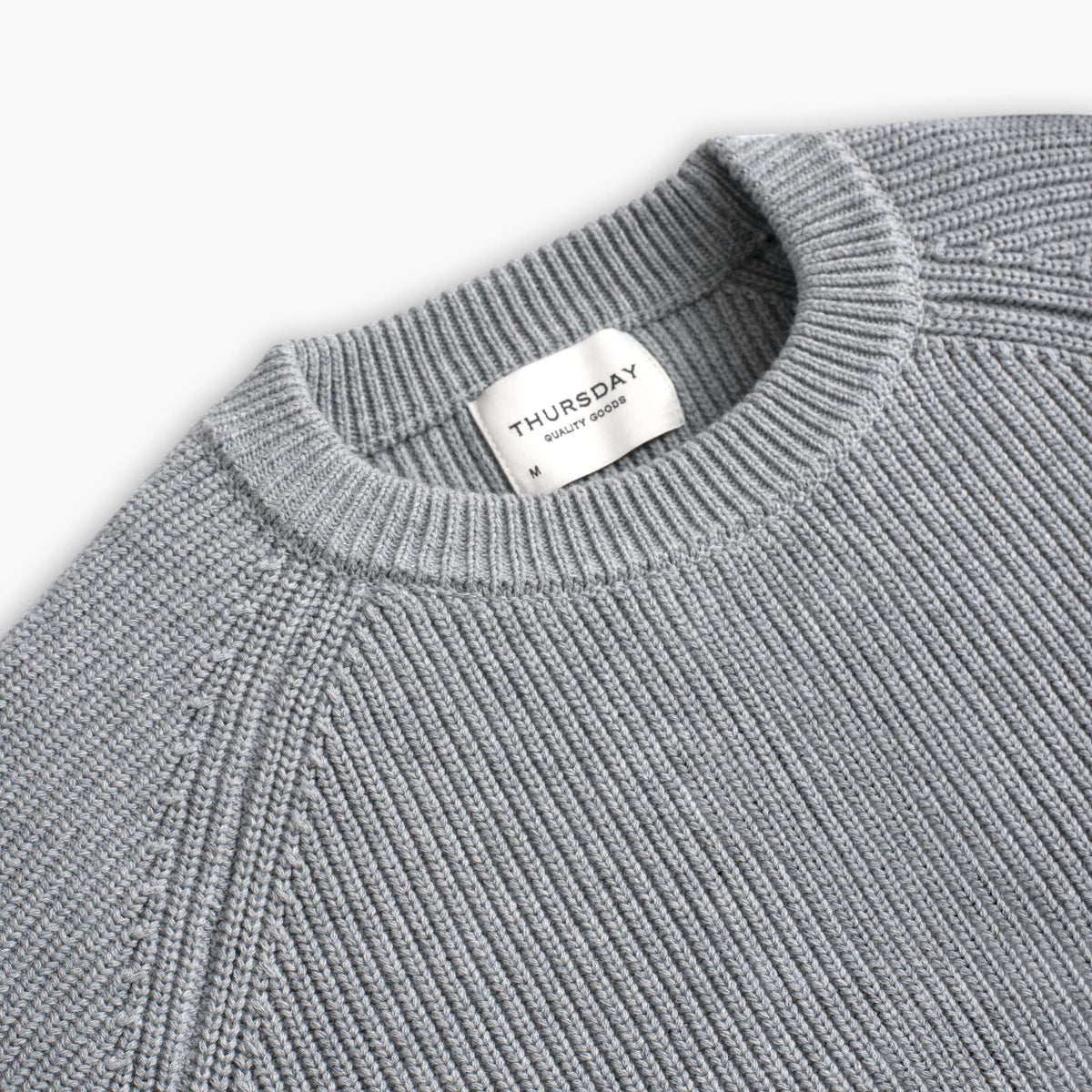 Ribbed Crewneck Sweater | Light Grey